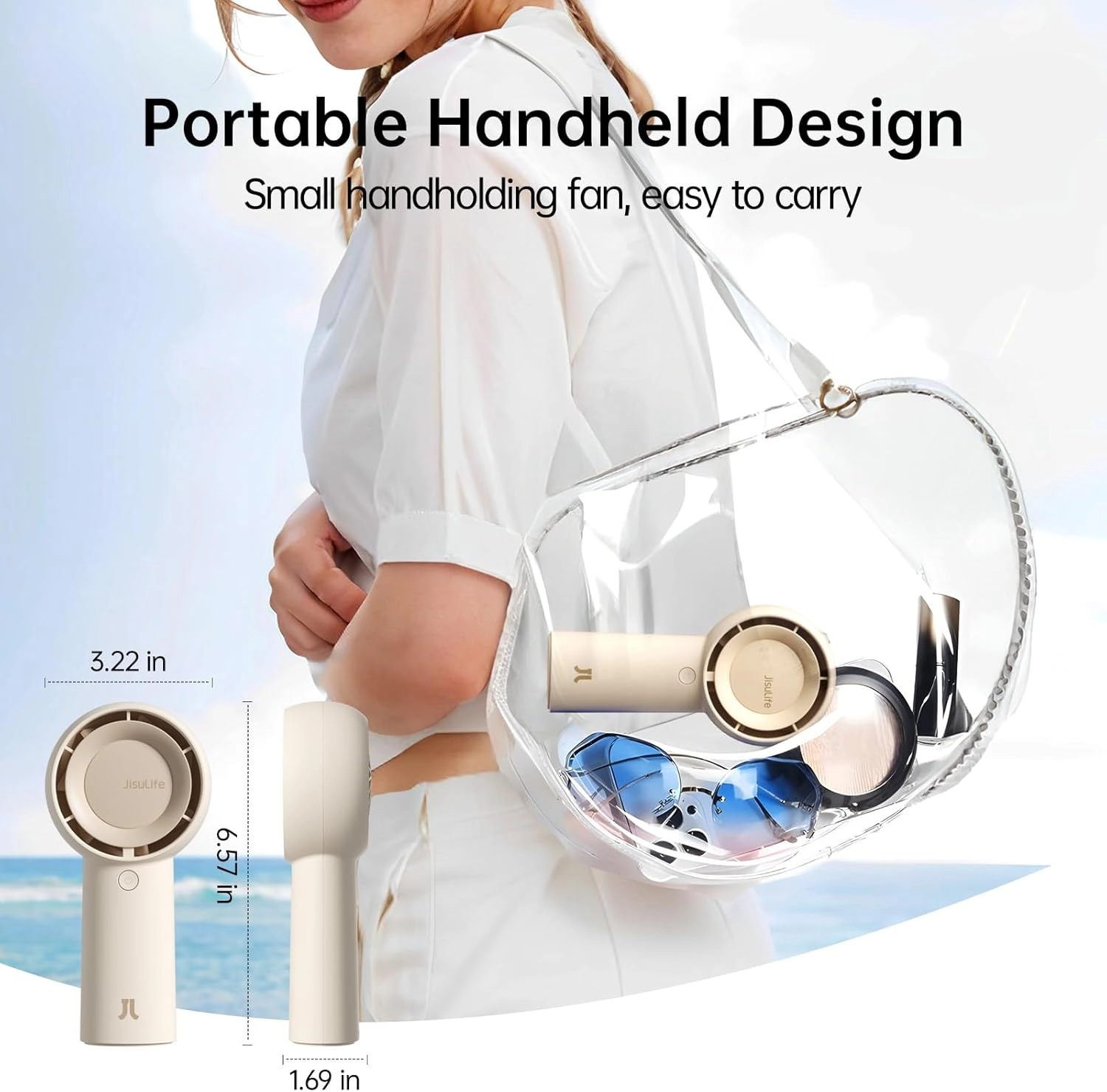 Handheld Turbo Fan - 16H Max Cooling Time 4000mAh 5 Speeds