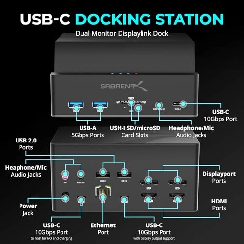 USB C Docking Station - USB-C Windows Mac ChromeOS