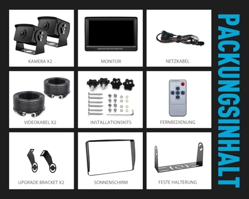 Dual Split Screen Monitor + Rear View Camera - Wired 1080P