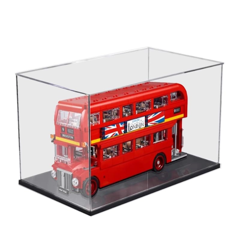 HCAEIOFJ Clear Acrylic Display Case - 40x15x20cm Wood Bottom