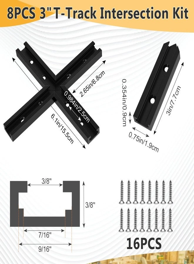 T-Track Intersection Kit - 3" 8PCS