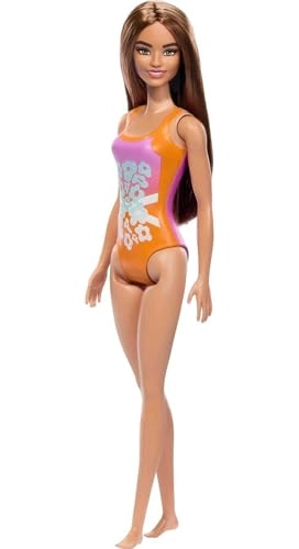 Barbie Fashion & Beauty Beach Doll - Orange Swimsuit Ages 3+