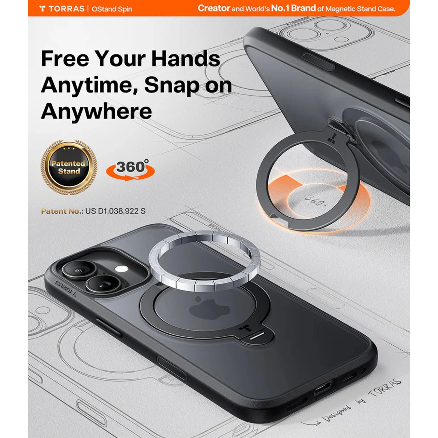 Ostand Spin Series Case with MagSafe for iPhone 17