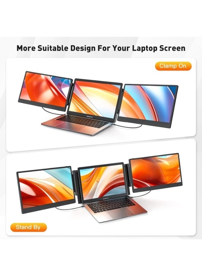 S3 Triple Laptop Monitor Extender - A2-S3 14" 1080P FHD IPS