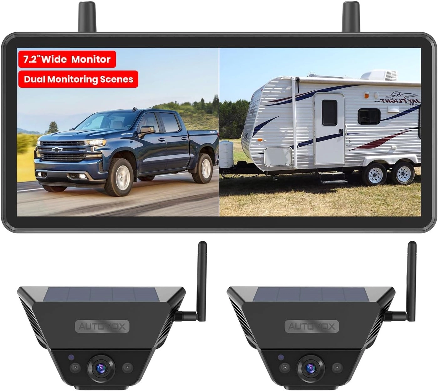 Dual Camera Car Reversing Camera System - Night Vision Wireless 1080p