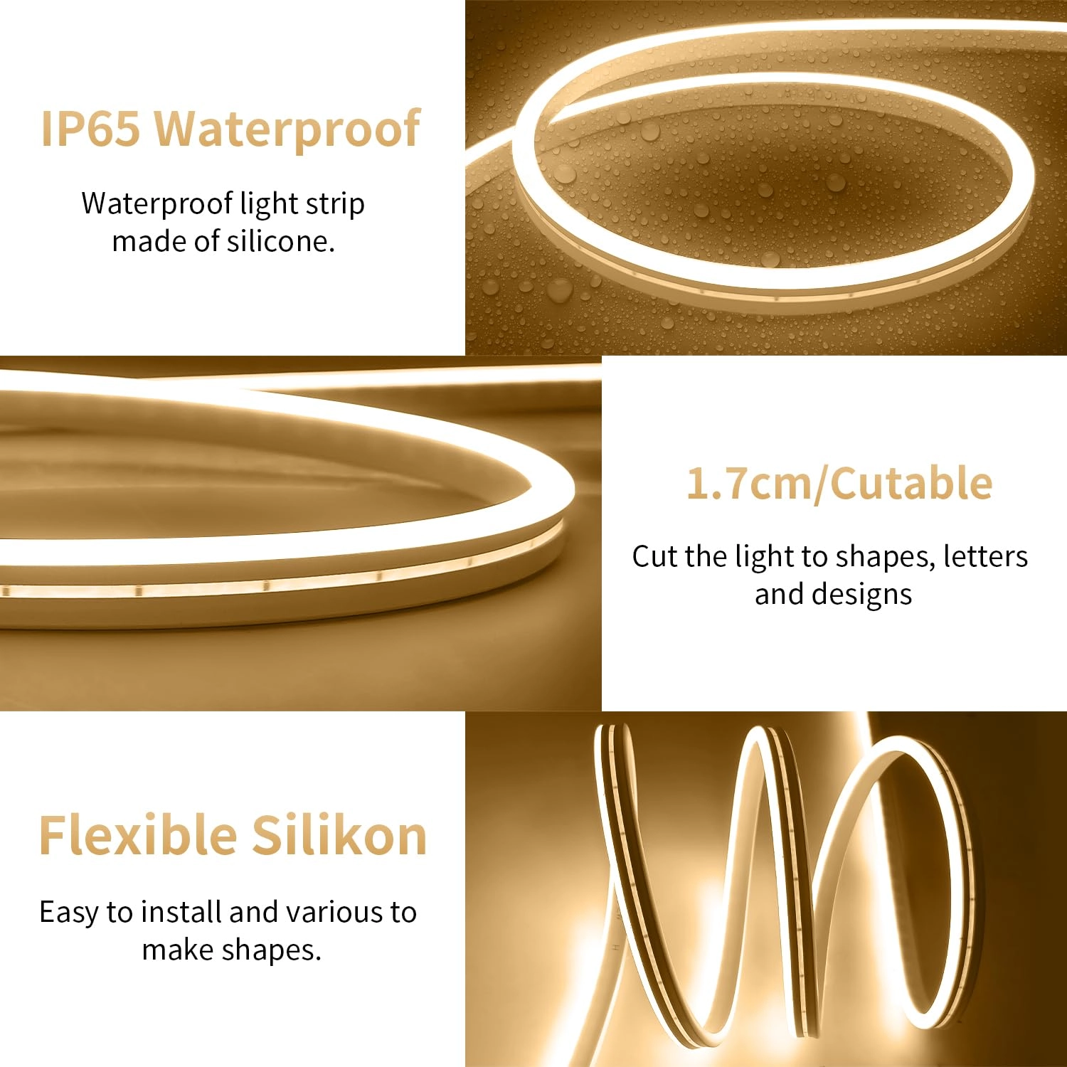 USB LED Neon Lights Strip - 6.6ft