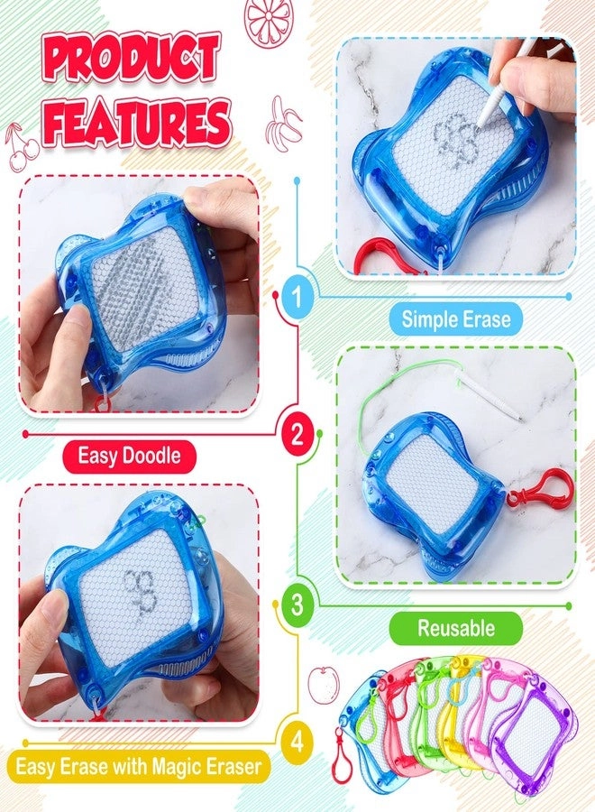 Mini Magnetic Drawing Board - 72 pcs Backpack Keychain Clip