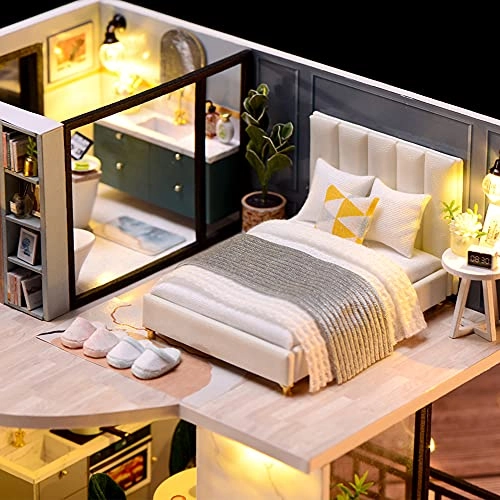 DIY Miniature Dollhouse Kit - 3D Wooden LED Light