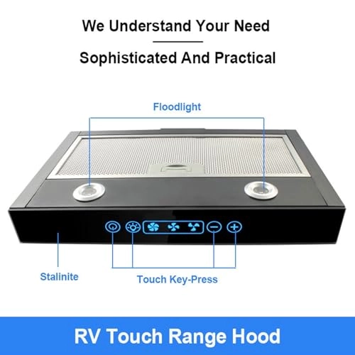 RV touch range hood - 12V 3 Speed Touch Control Dual LED Light