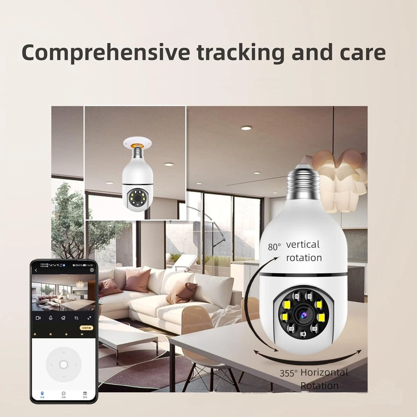 Light Bulb Security Camera 1080P