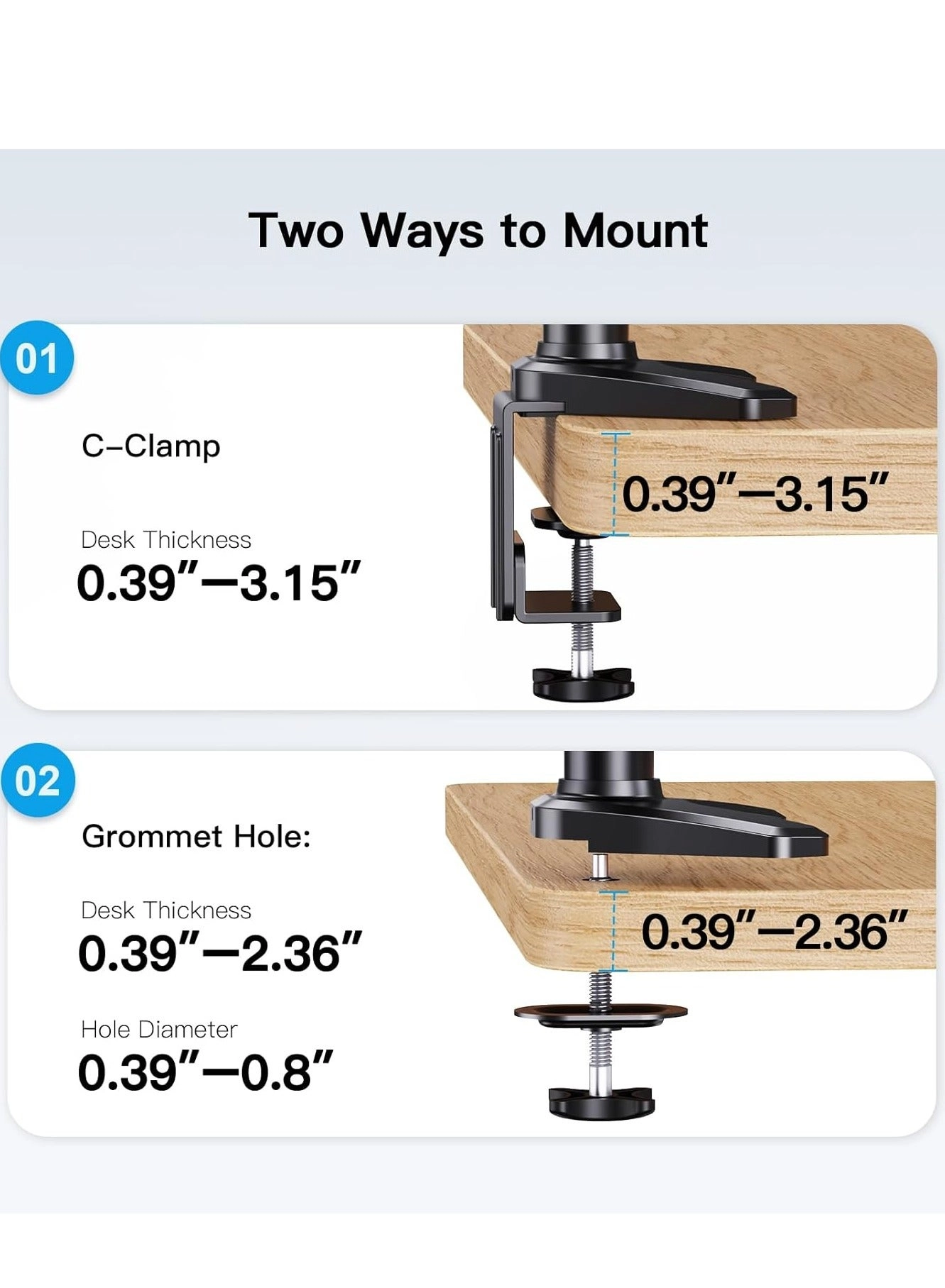 Triple Monitor Desk Mount - 3 32 Inches 75x75mm 100x100mm