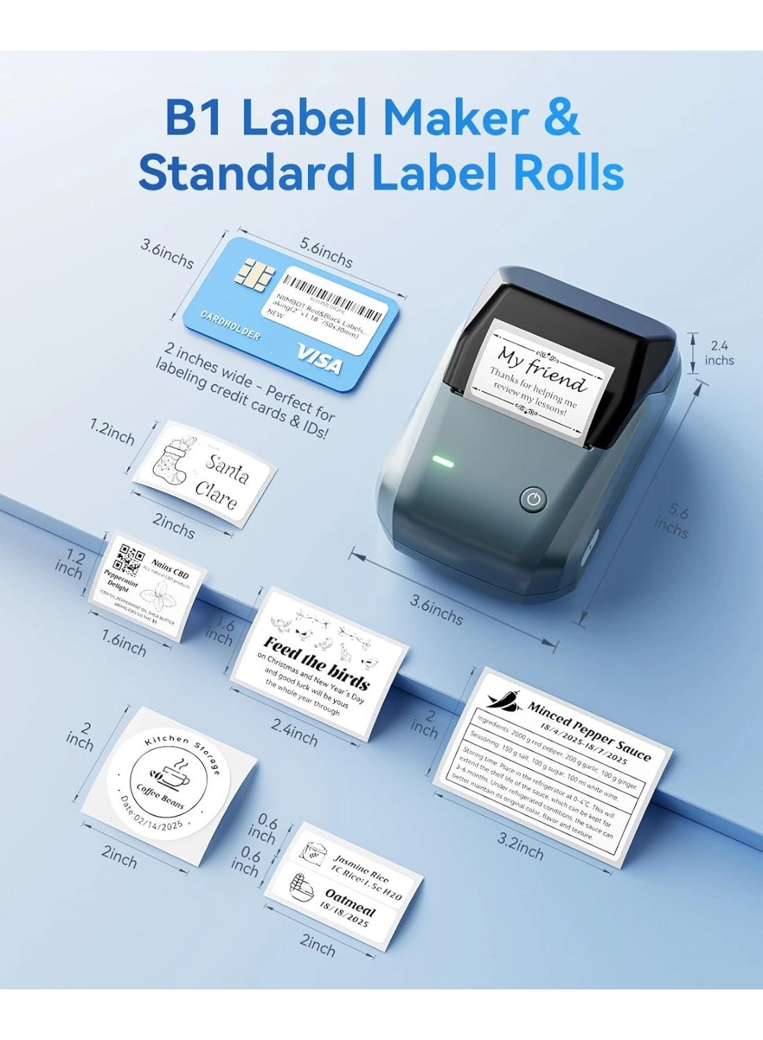 B1 - Label Maker 50*30mm Labels Space Blue