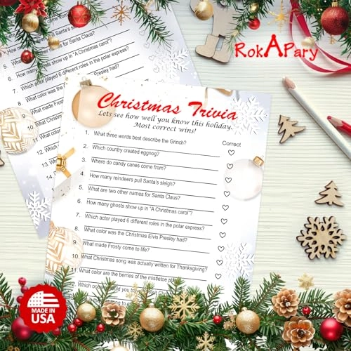 Christmas Trivia Game - Adult 30 pieces