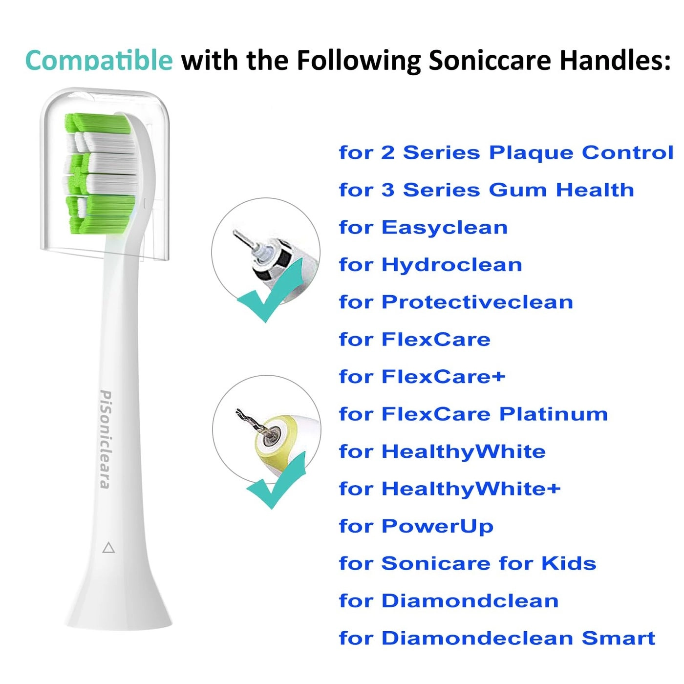 Replacement Toothbrush Heads - 10 Pack Snap on