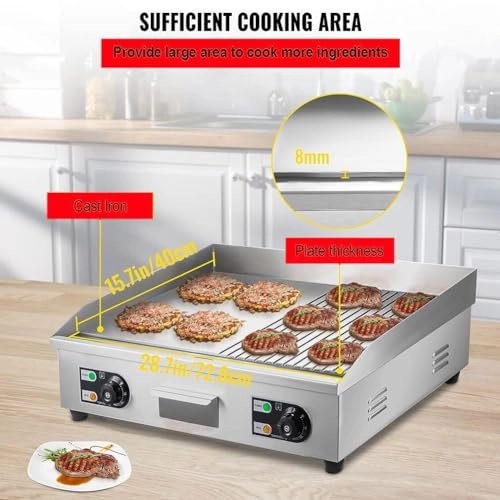 Commercial Electric Griddle - dual 728x400 mm