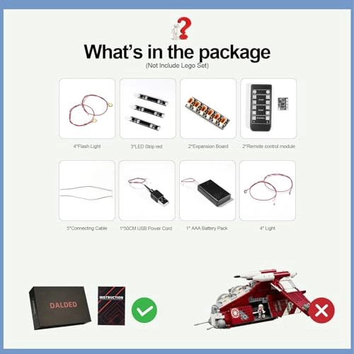 Coruscant Guard Gunship 75354 - LED Lighting Kit Compatible with LEGO 75354