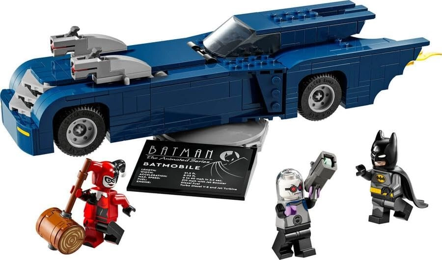 DC Batman Batmobile vs. Harley Quinn and Mr. Freeze - 3 Minifigures 8+