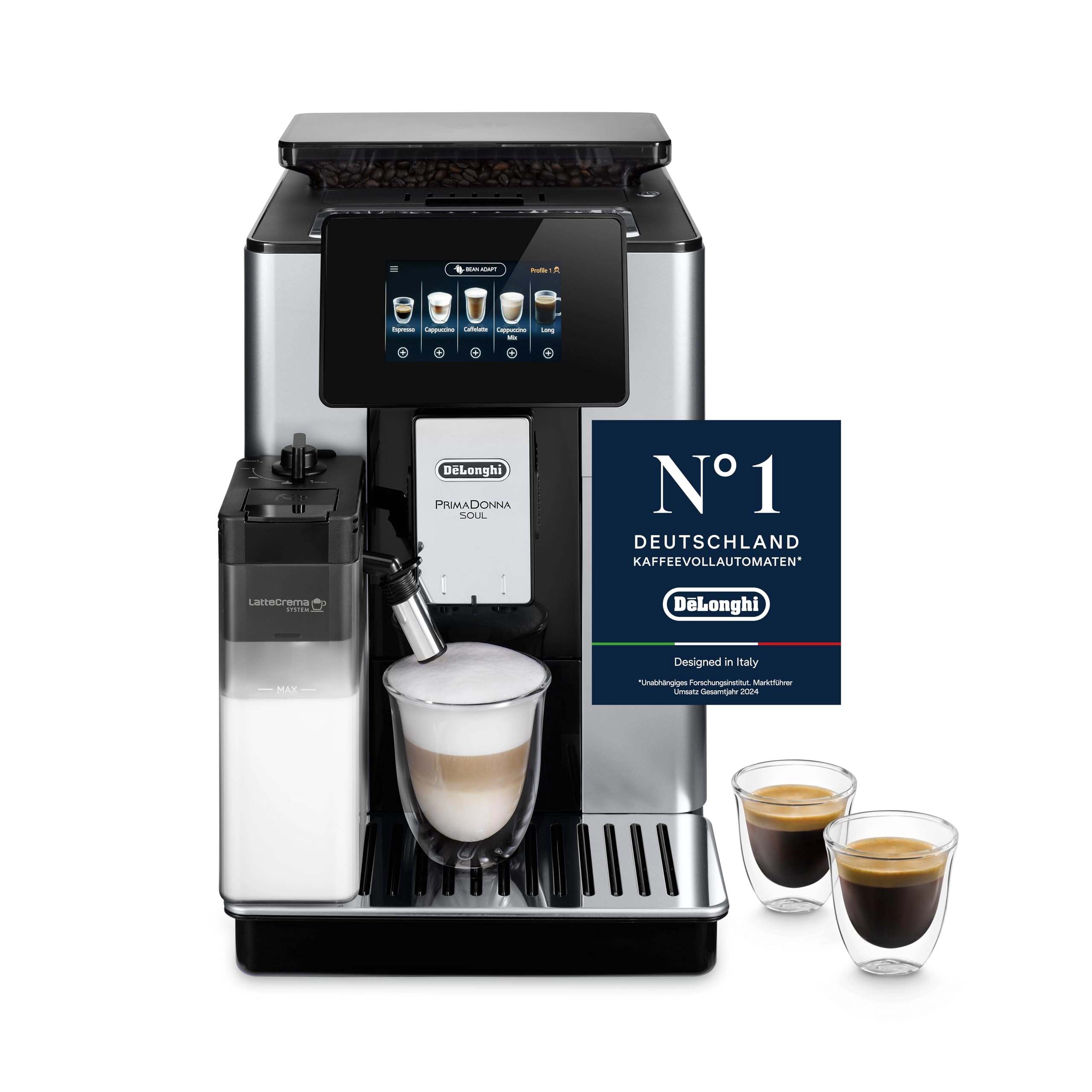 De’Longhi PrimaDonna Soul - Bean Adapt LatteCrema Hot ECAM 612.55.SB