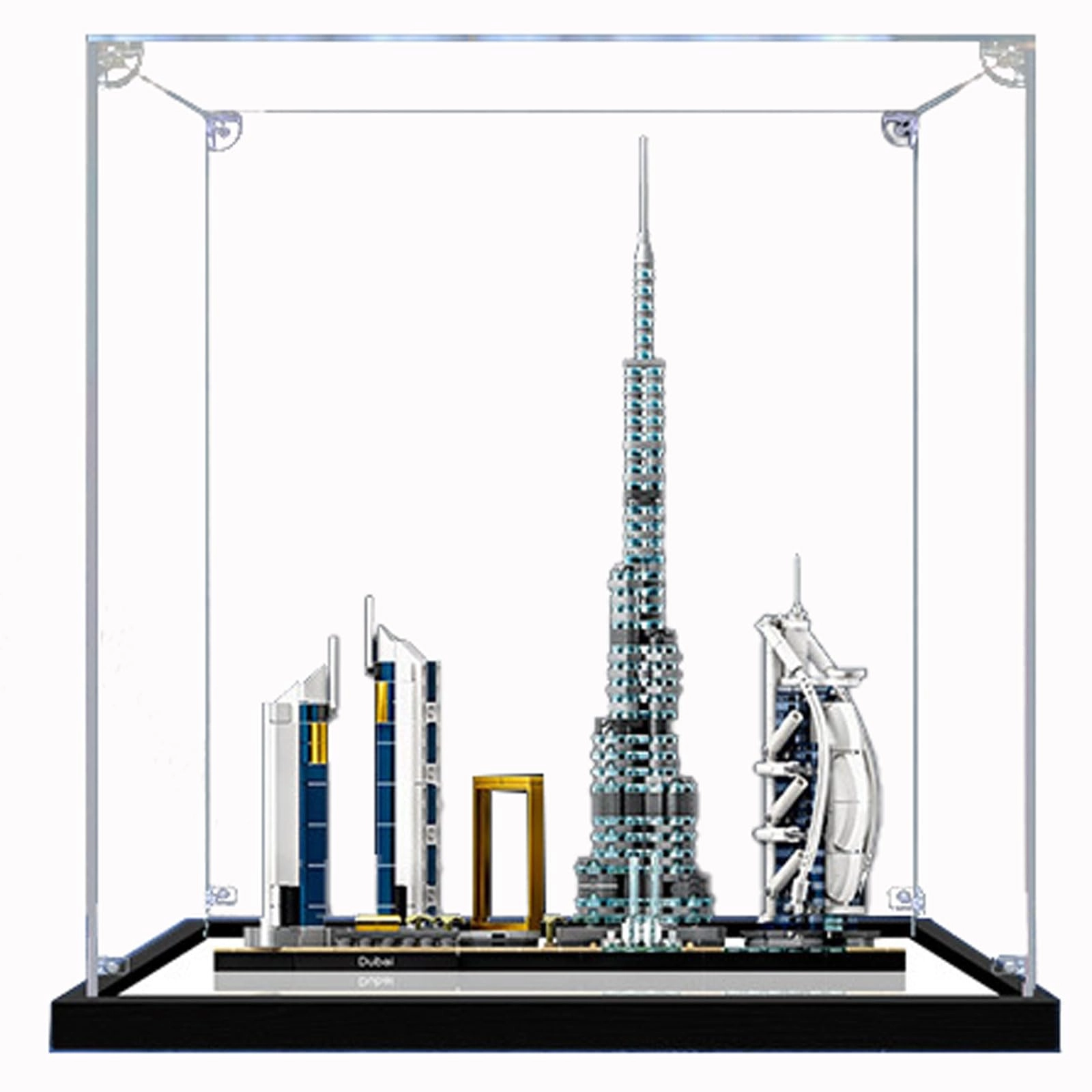 TIANQING Acrylic Display Case for LEGO Architecture Collection 21052 - 3mm thickness