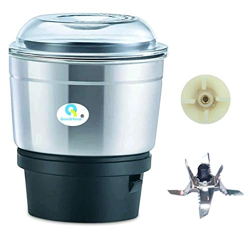 QemiQ Retail Chutney Mixer Grinder jar - 1 piece + jar coupler - 1 + medium jar blade - 1 stainless steel