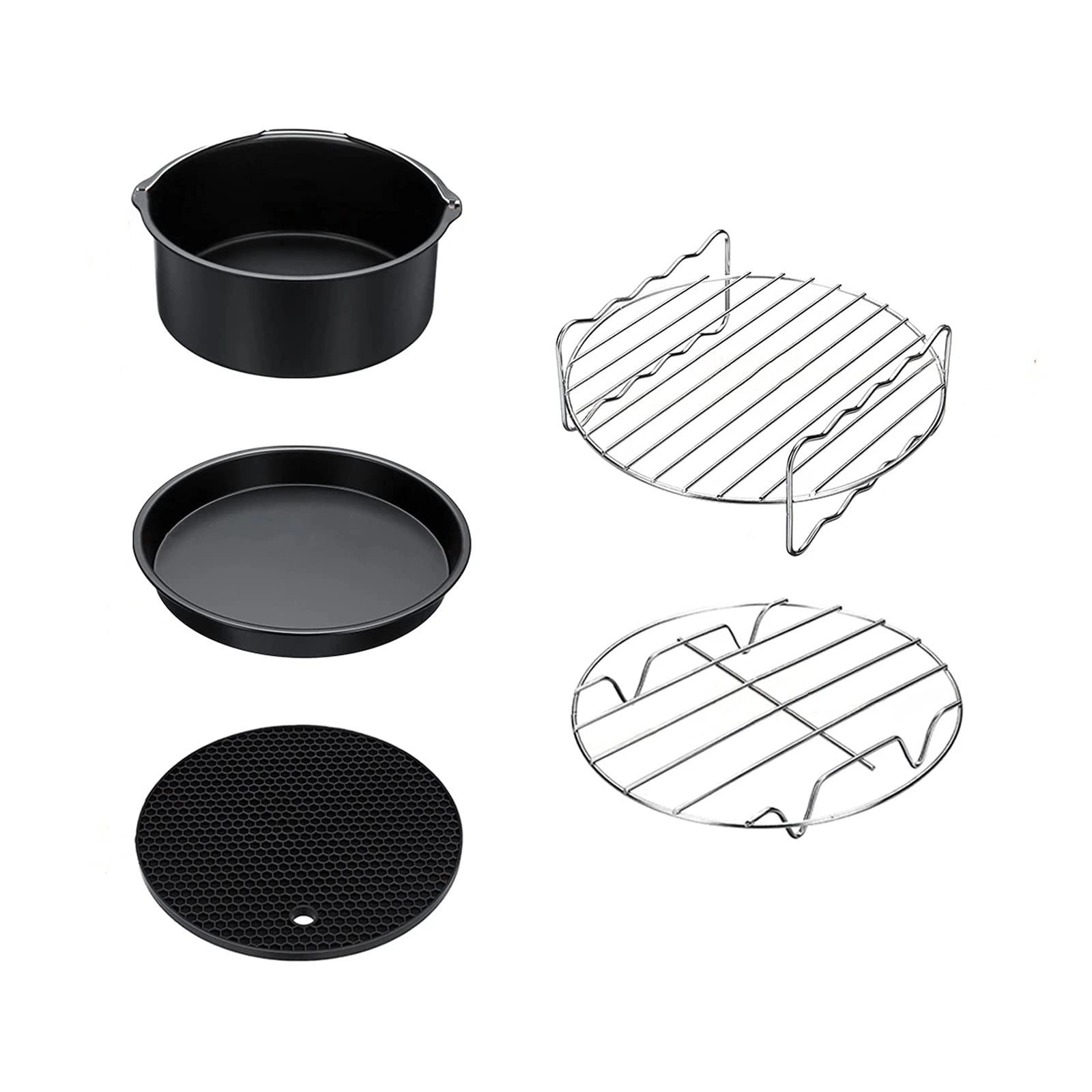 Air Fryer Accessories - Silicone, Stainless Steel, Carbon Steel 5 PCS