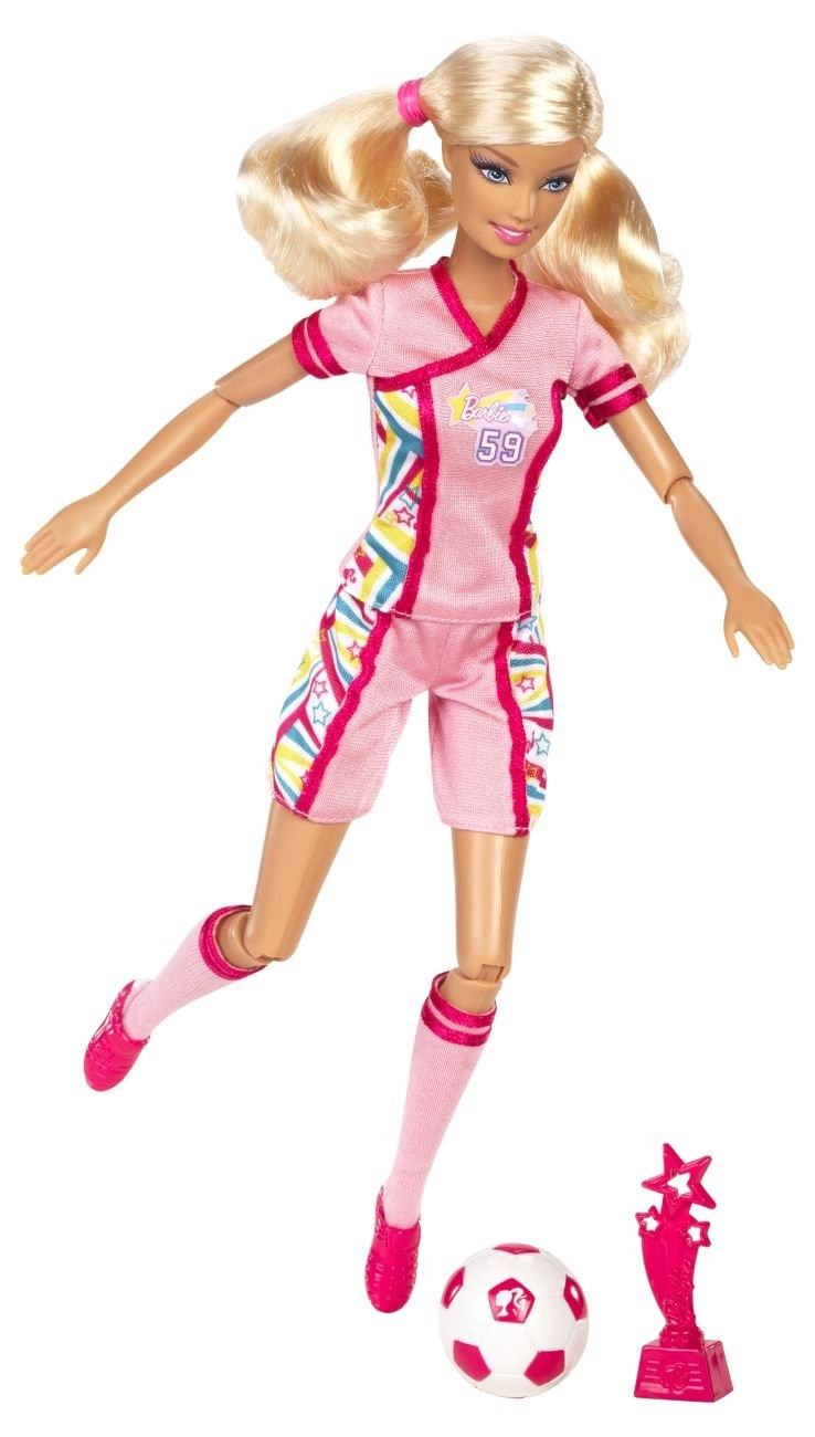 Barbie I Can Be Team Soccer Champion - Soccer Ball Pink Trophy 2 Accessories