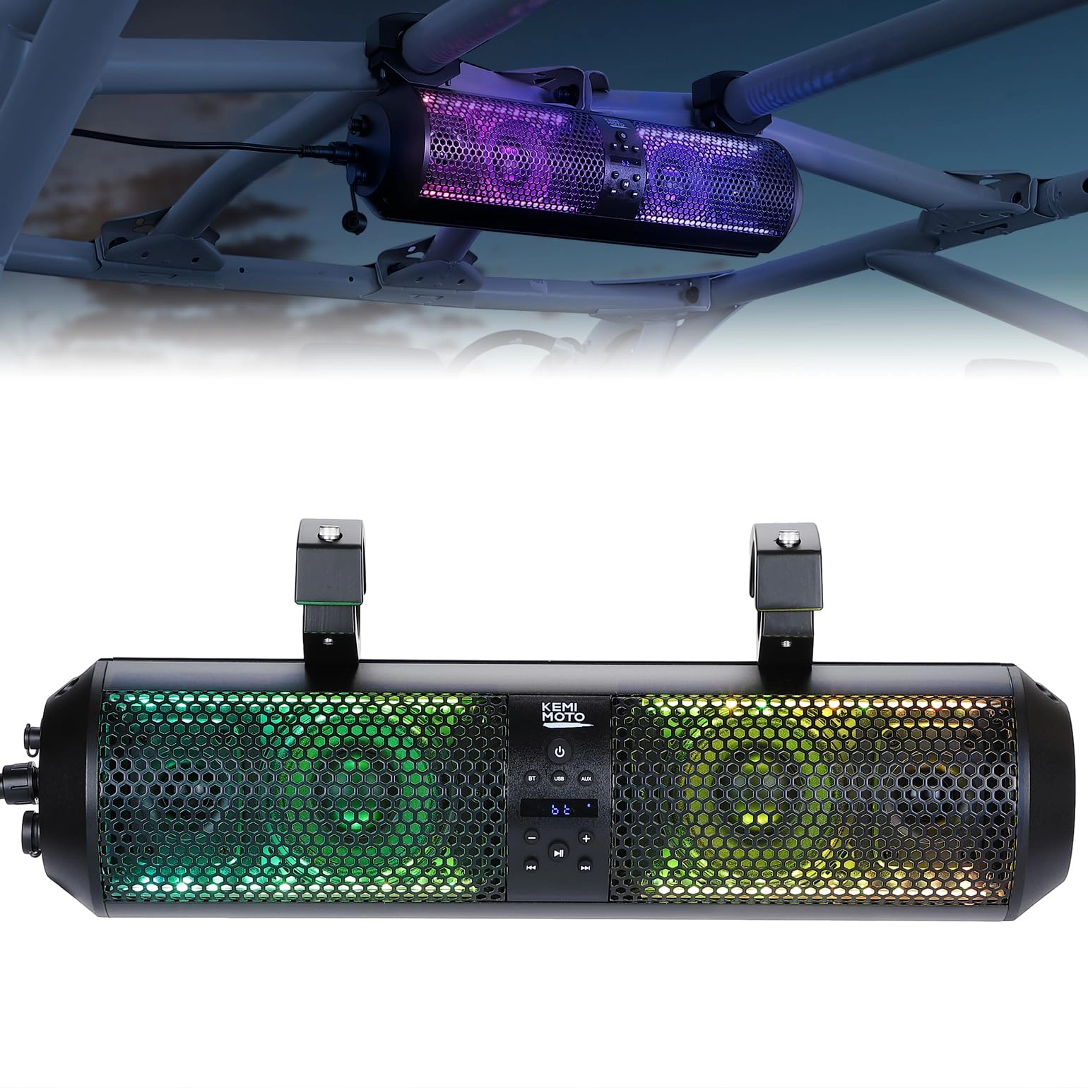 KEMIMOTO UTV Sound Bar - 18 Inch RGB Bluetooth