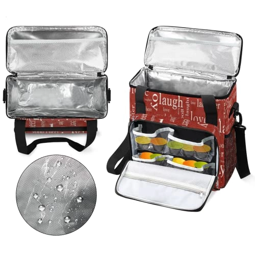 Coffee Maker Carrying Bag - Love Joy Laugh Letter Red Portable Single Serve