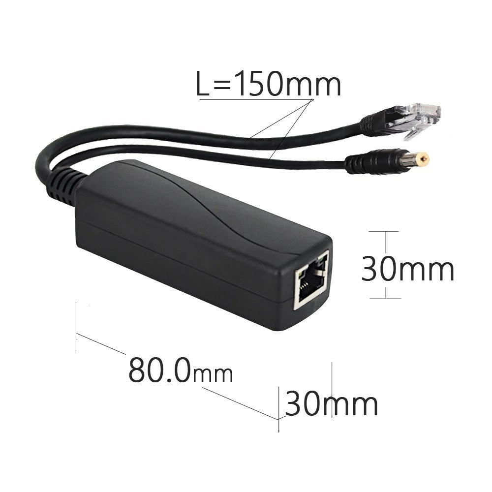 PoE Splitter Adapter - 48V to 12V IEEE 802.3af 10/100Mbps Pack