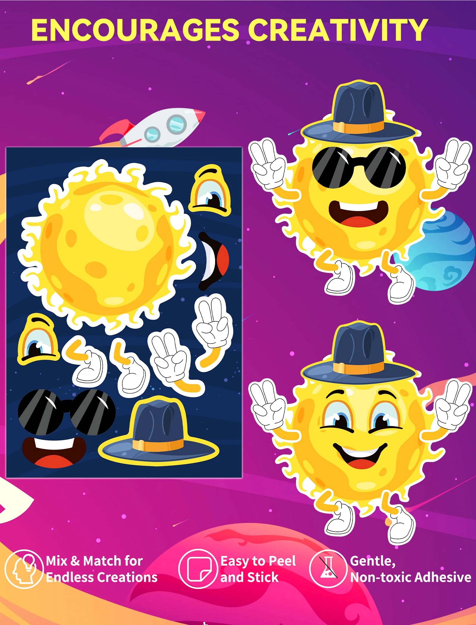 Outer Space Sticker Book 36 pcs