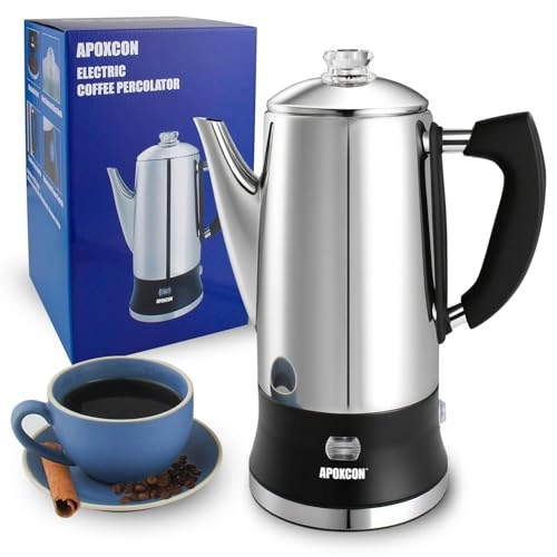 Electric Coffee Percolator - 12 Cups Cordless Serve Keep Warm Function