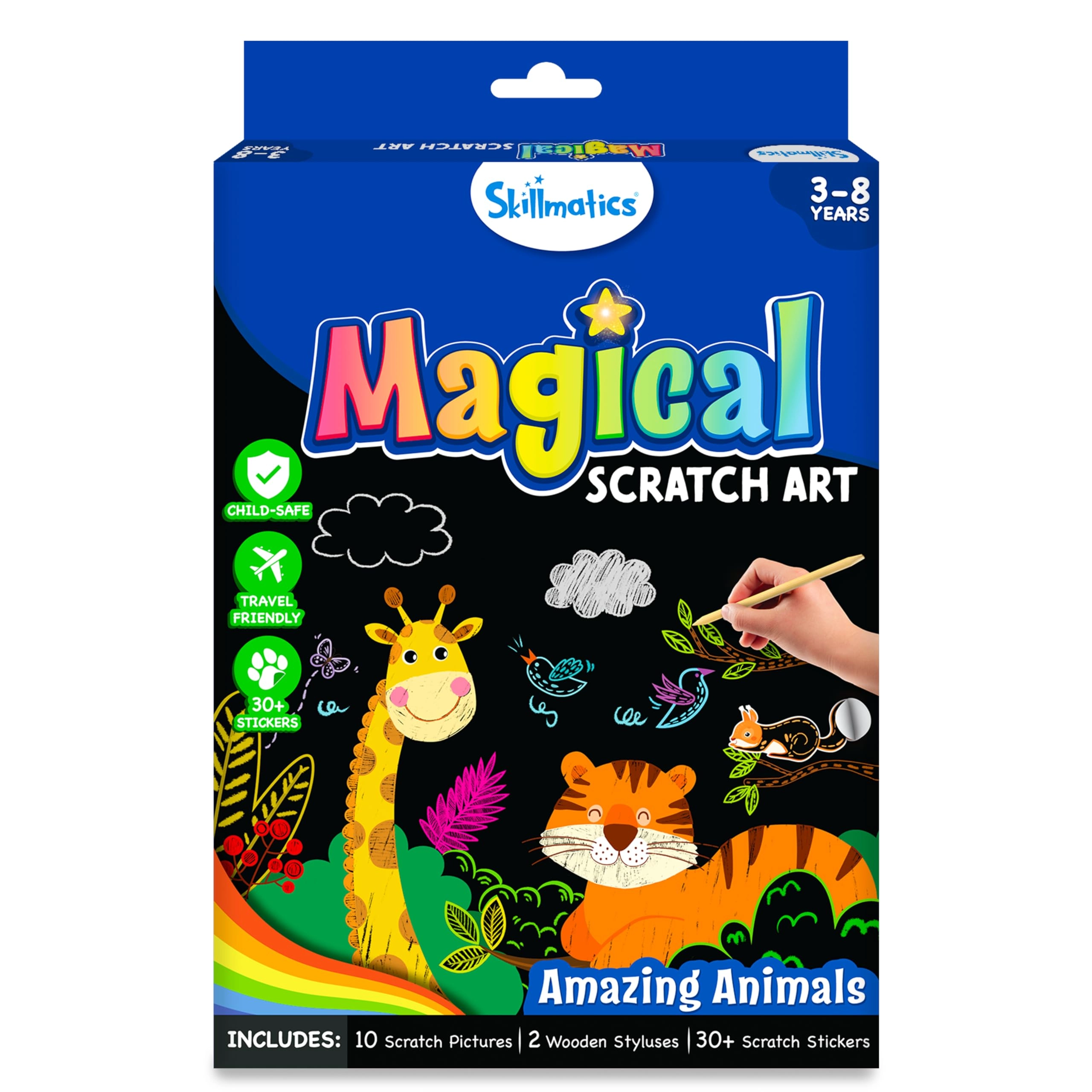Grasper Global Private Limited, Grasper Global Private Limited, 222A, Podar Chambers, 109 S.A Brevli Road, Fort, Mumbai – 400001 Scratch Art Book - 1 Count 2 Wooden Styluses