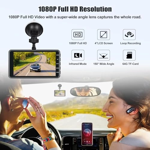 Dash Cam Front and Rear - 1080P 30FPS