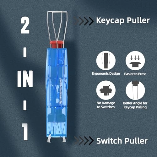 2-in-1 Keycap Switch Puller - 304 Stainless Steel Blue