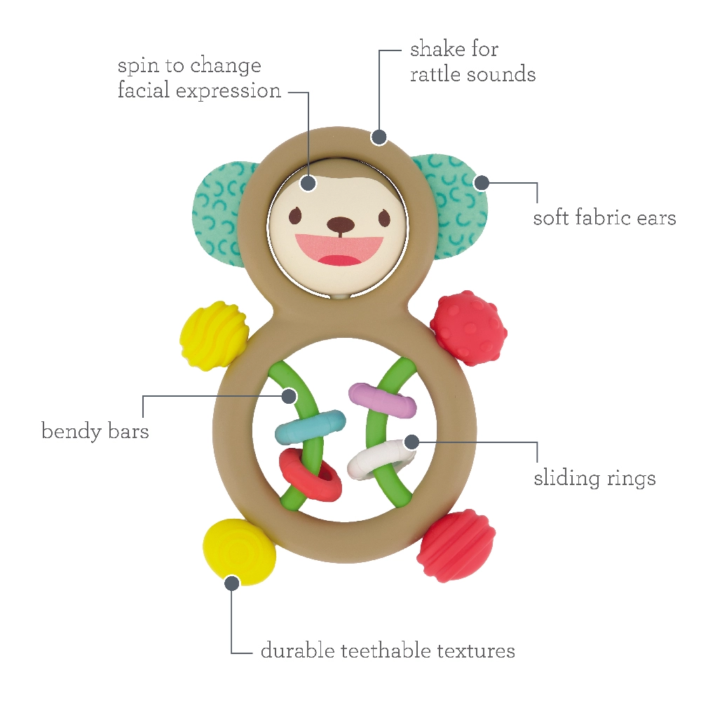 Busy Lil' Sensory Rattle And Teether - Suitable for 3 months & above
