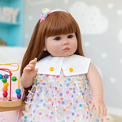 Princess Julieat Reborn Baby Doll - 60 cm Long Red Hair Brown Eyes