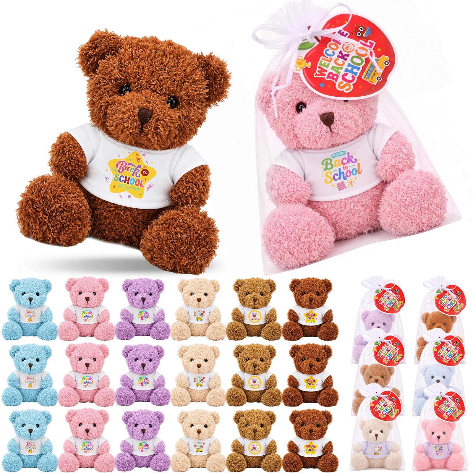 Poen Back to School Bear - 12 cm - Assorted Styles