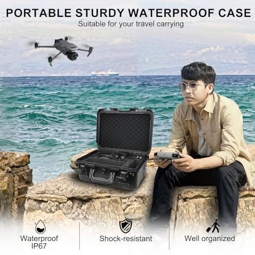 Waterproof Hard Case - 38 x 15.5 x 30.5 cm; 2.2 kg Compatible with DJI Mavic 3 Pro/DJI Mavic 3 Classic/DJI Mavic 3 Drone/Combo/DJI RC2/DJI RC/RC N1/RC N2 Remote and Accessories(Case Only)