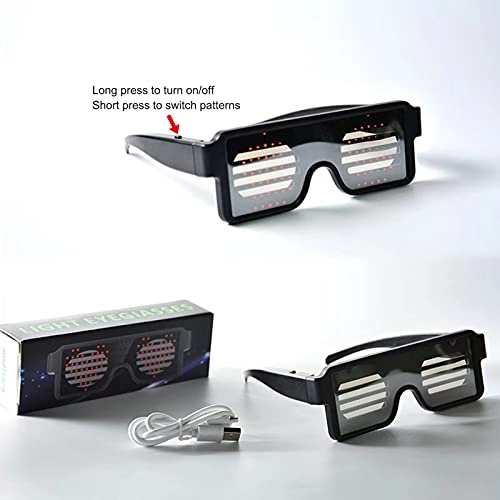LED Light Glasses - USB Chargeable White