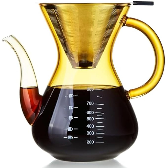 rayihni French Press - HighHeat Borosilicate Glass 304 Stainless Steel Filter 600Ml20Oz