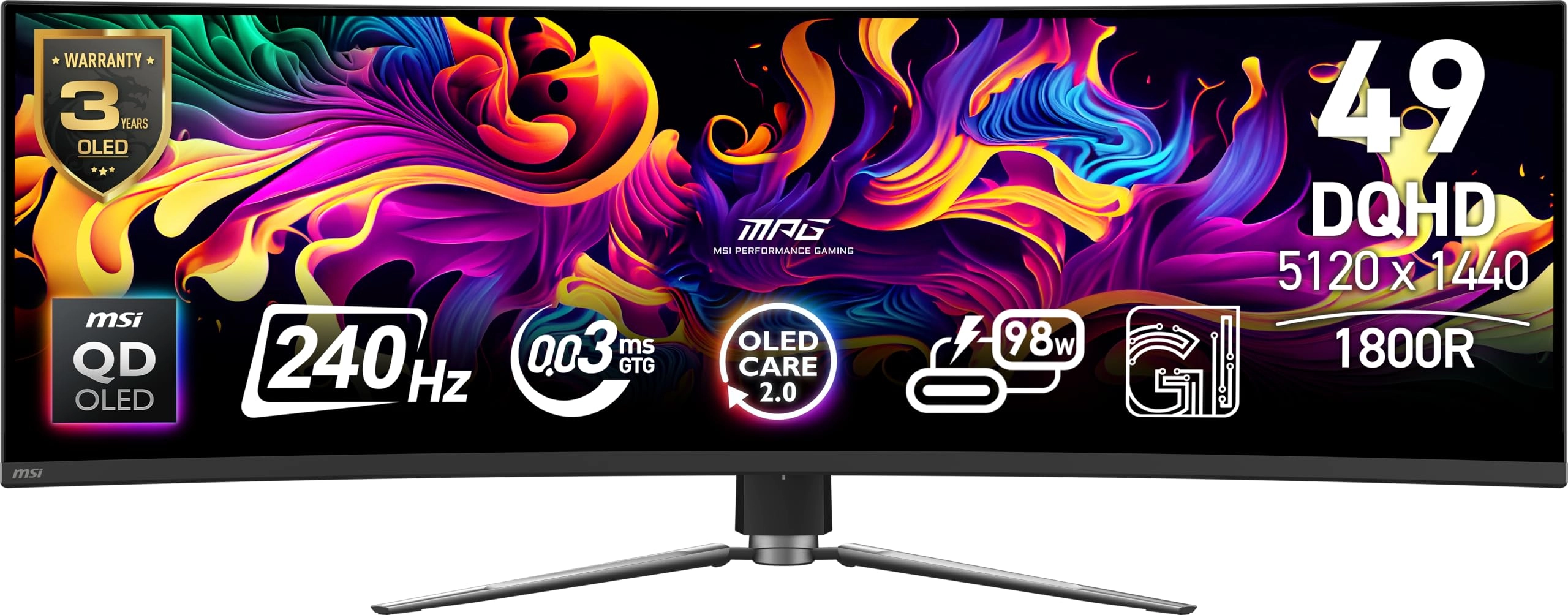 MSI MPG 491CQPX QD-OLED - 49 Inches 5120x1440