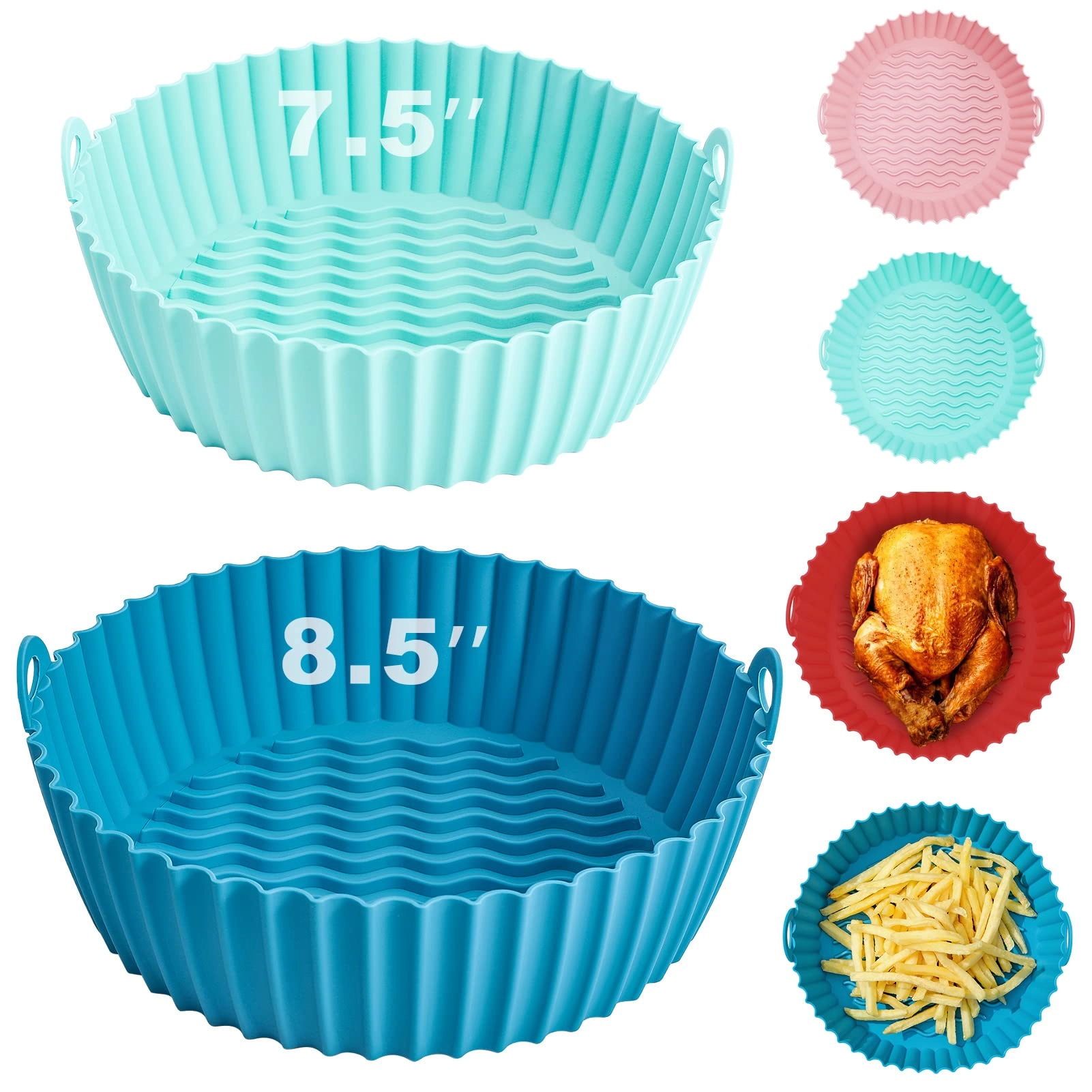 STILLKEEPER Air Fryer Silicone Liners - Silicone 4 Pcs