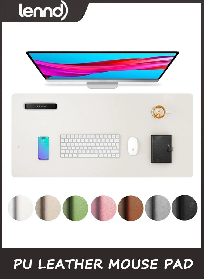 Non-Slip Large PU Leather Office Mouse Pad - 80x40 cm