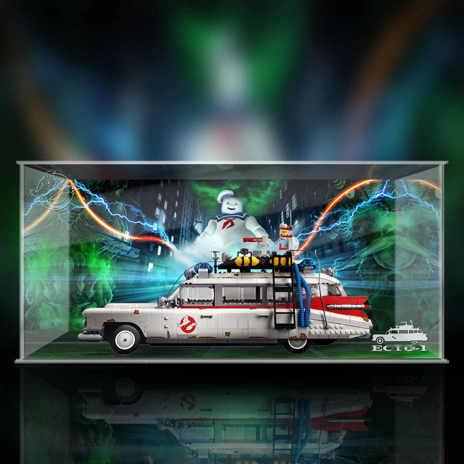 Acrylic display box - 56 x 26 x 26 cm Background+light