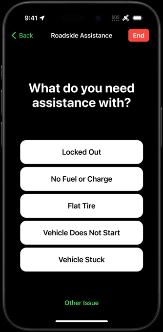 Introducing Roadside Assistance via satellite.