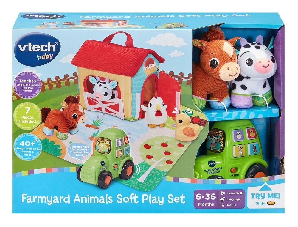 Farmyard Animals Soft Play Set - Suitable for 6 to 36 months 7 Pcs