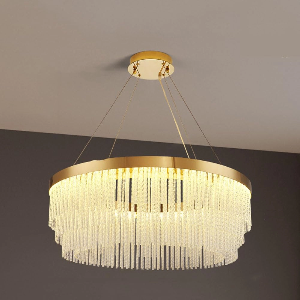 Crystal Chandelier - Golden tricolor light 100*38*30cm