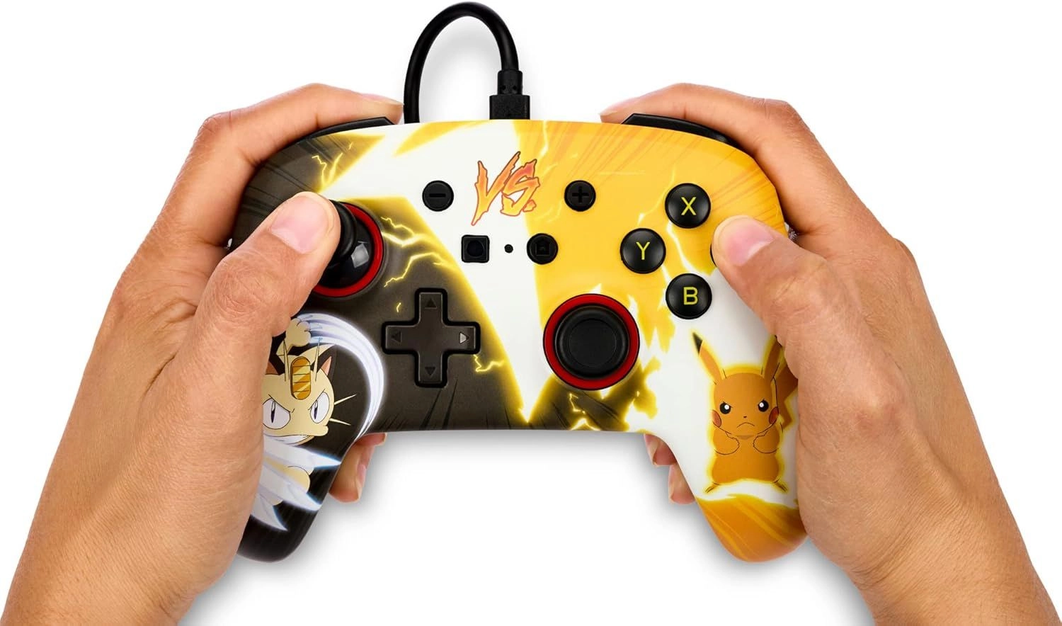Nintendo Switch Enhanced Wired Controller Pikachu vs. Meowth