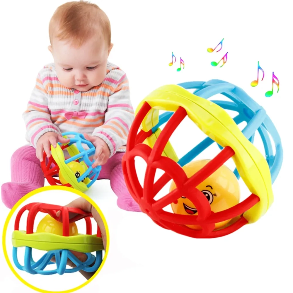 Soft Chewable Rattle Ball Toy - Suitable for 3 Months & Above. soft rubber
