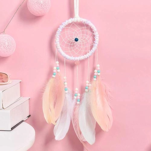 Dreamcatcher - Siderosphere, feathers, lines, wood beads.